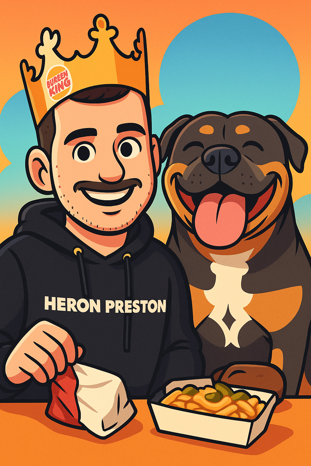 HD-Metallbild im Cartoon-Comic-Stil – Foto als Illustration auf Aluminium gedruckt